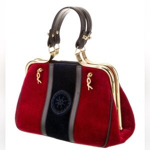 Elegant Roberta Di Carmerino Red and Black Handbag